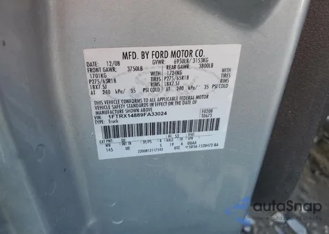 2009 Ford F150 Super Cab from USA, damaged, VIN 1FTRX14889FA33024